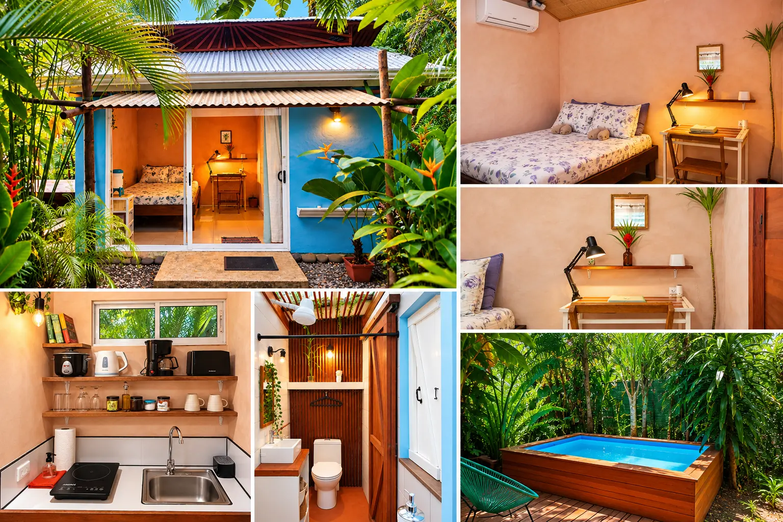Boho Jungle Tiny Guest House with Mini Pool